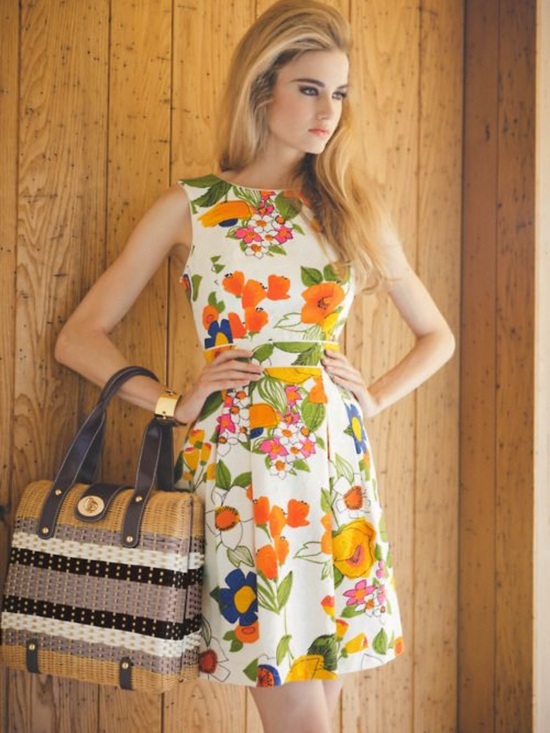 Trina Turk Dresses & Skirts - Trina Turk Floral Jacquard Fit Flare Dress Cotton Size 10 Garden Party